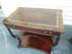 50528 Pair Antique Mahogany 3 Tier Leather Top Tables 1900-1950 photo 1
