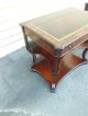 50528 Pair Antique Mahogany 3 Tier Leather Top Tables 1900-1950 photo 4