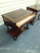 50528 Pair Antique Mahogany 3 Tier Leather Top Tables 1900-1950 photo 5