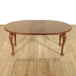 Antique English Solid Oak Queen Anne 6ft Oval Dining Table W/ Crank C1940 P95 photo