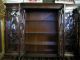 Vintage Tall Breakfront China Cabinet With Blown Glass Doors 1940s 1900-1950 photo 3