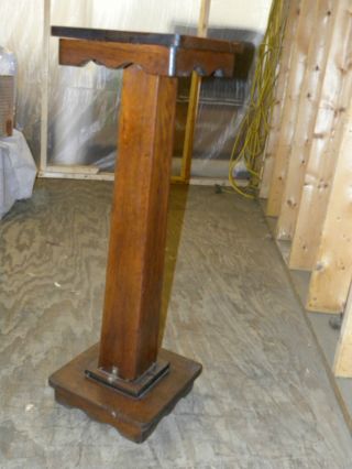 Tall Oak Pedestal Plant Stand photo