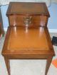 Antique Mahogany Table Set.  4 Pieces Leather Top. . 1900-1950 photo 2