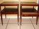 Matched Pair Of Mahogany Leather Top Tables With Drawers & Shelves & Brs Casters 1900-1950 photo 2