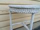 49428 2 Vintage Wicker 1/2 Lamp Table Stand S 1900-1950 photo 9
