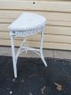 49428 2 Vintage Wicker 1/2 Lamp Table Stand S 1900-1950 photo 10