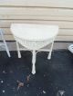 49428 2 Vintage Wicker 1/2 Lamp Table Stand S 1900-1950 photo 2