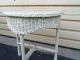 49428 2 Vintage Wicker 1/2 Lamp Table Stand S 1900-1950 photo 3