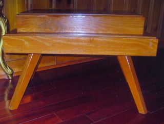 Mid Century Smith Wood Oak End Step/side Table photo
