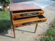 Walnut Spool Cabinet On Stand With Painted Fronts Dovetailed Drawers 1900-1950 photo 6
