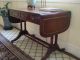 Antique Duncan Phyfe Style Leather Top Drop Leaf Table In Mahogany Circa 1930 - 40 1900-1950 photo 2