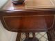 Antique Duncan Phyfe Style Leather Top Drop Leaf Table In Mahogany Circa 1930 - 40 1900-1950 photo 4