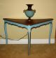 Vintage French Provincial Corner Table Entry Table Turquoise Herman Schlorman 1900-1950 photo 2