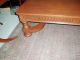Massive Antique Carved Coffee Table W/2 Drawers And Bun Feet 1900-1950 photo 4