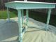 White And Aqua Vintage Dining Table With Leaf 1900-1950 photo 2