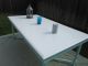 White And Aqua Vintage Dining Table With Leaf 1900-1950 photo 3