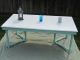 White And Aqua Vintage Dining Table With Leaf 1900-1950 photo 4