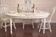 Shabby Cottage Chic Oval Dining Table French Vintage Style White Roses Ornate 1900-1950 photo 5