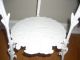 Vintage White Painted 2 - Tier Cast Iron Shelf 3 - Legged Table 1900-1950 photo 1