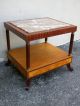 Pair Of Inlaid Marble Top Mahogany Side/night Tables 925 1900-1950 photo 3