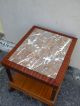 Pair Of Inlaid Marble Top Mahogany Side/night Tables 925 1900-1950 photo 4