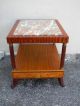 Pair Of Inlaid Marble Top Mahogany Side/night Tables 925 1900-1950 photo 5