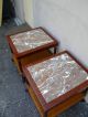 Pair Of Inlaid Marble Top Mahogany Side/night Tables 925 1900-1950 photo 6