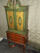 One Of A Kind Antique Asian Influenced Victorian Cabinet 