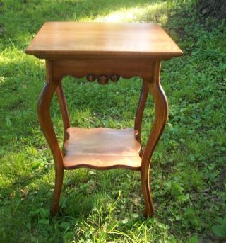 Spectacular Solid Cherry Table. .  @1890. .  Victorian Antique Side Table Nightstand photo
