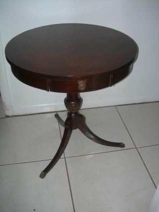Antique Vintage Mersman End Coffee Lamp Game Table Mahogany Federal Mid Century photo