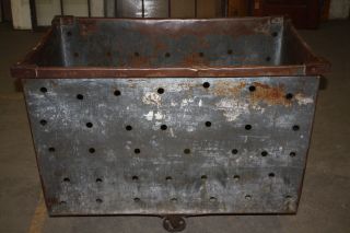 Terrific Antique Industrial Zinc Cart - Great Table With Glass Or Display Cart photo