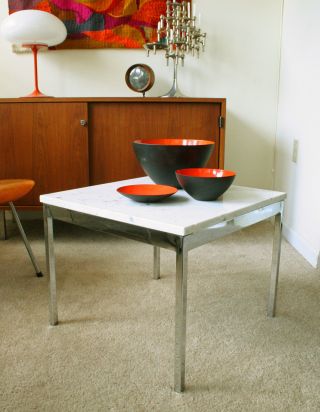 ▀▄vtg Mid Century Marble Side Table Florence Knoll Style Modern Eames Era Mod▄▀ photo