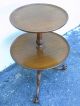 1940 ' S Two Tier Mahogany Ball Claw Feet Side Table 1900-1950 photo 3