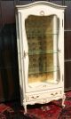 An Old Carved Wood Painted Display Showcase Cabinet 1900-1950 photo 11