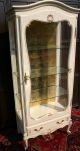 An Old Carved Wood Painted Display Showcase Cabinet 1900-1950 photo 8