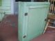 Primitive Vintage Narrow Green Wall Shelf Cabinet 5 - 1/2d X 25 - 1/2w X 30t 1900-1950 photo 7