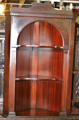 Exquisite English Antique Mahogany Wall Corner Cabinet photo