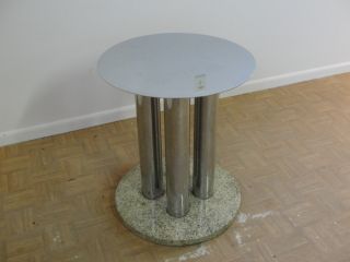 Mid Century Pace Chrome Marble Dining Table Base photo