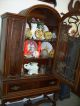 Solid Walnut Rare Antique Bonnet Top China Cabinet 1900-1950 photo 1