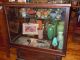 Antique Oak/glass Display Showcase W/ Drawers/storage/mirror Rare Small Size Htf 1900-1950 photo 5