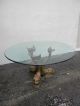 Vintage Bronze/brass Round Glass - Top Nautical Dining Table 2746 1900-1950 photo 2