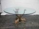 Vintage Bronze/brass Round Glass - Top Nautical Dining Table 2746 1900-1950 photo 3