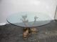 Vintage Bronze/brass Round Glass - Top Nautical Dining Table 2746 1900-1950 photo 5