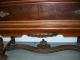 American Antique Bonnet Top China Cabinet Glass Front - Fine Solid Walnut Wood 1900-1950 photo 4