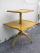 Duncan Phyfe Leather Top Two Tiers Pedestal Side Table 1900-1950 photo 2