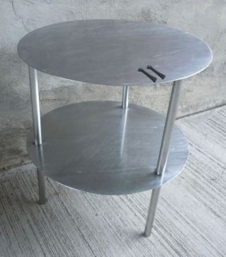 11 Vtg.  Industrial 2 Tier Stainless Steel Table 26 