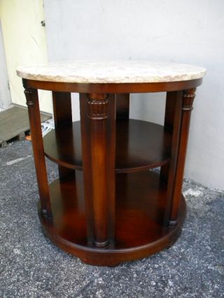 1940 ' S Marble Top Cherry Round Table 852 photo