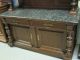 Antique Solid Walnut Handmade Cabinet Wide Deep Beveled Marble Top Use Anywhere 1900-1950 photo 4