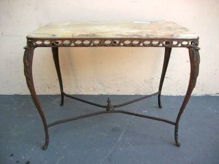 Old French Bronze And Onyx Side Table 07003 photo