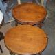 Best Pair Antique Carved Oval Walnut Tables 1900-1950 photo 2